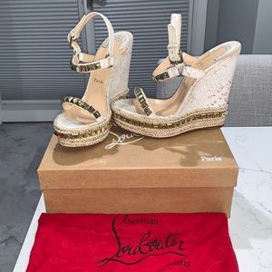 Christian Louboutin Cataclou 140 White/Light Gold
